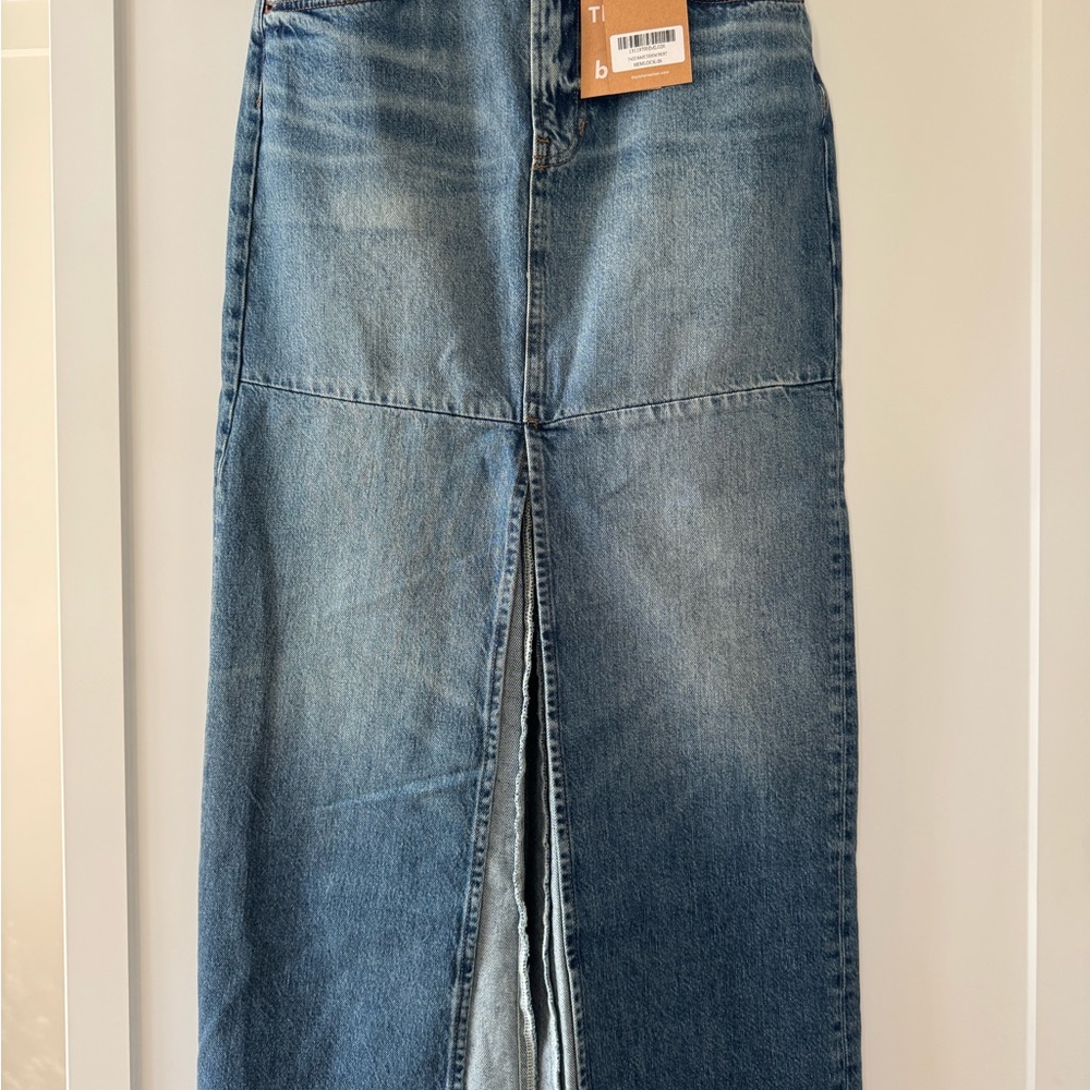 Reformation Blue Denim Maxi Skirt